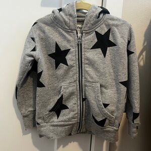 Nununu unisex Gray Hoodie with Black Stars size 12-18